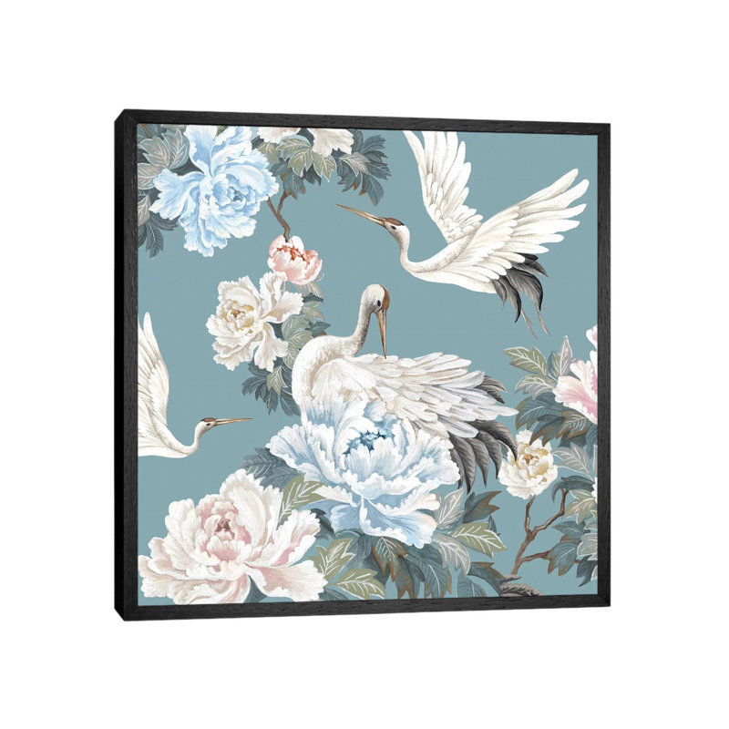 Divine Garden II by Eva Watts - Painting on Canvas, 66.04cm H x 66.04cm W x 3.81cm D, Black Framed