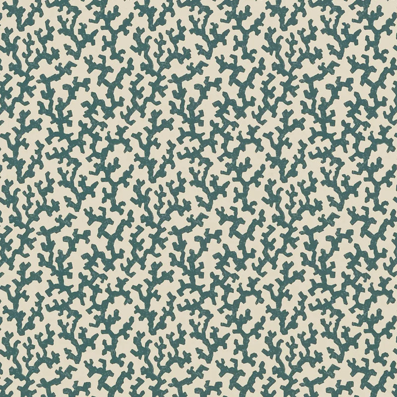 Schumacher x Veere Grenney Folly Wallpaper, Peacock Blue