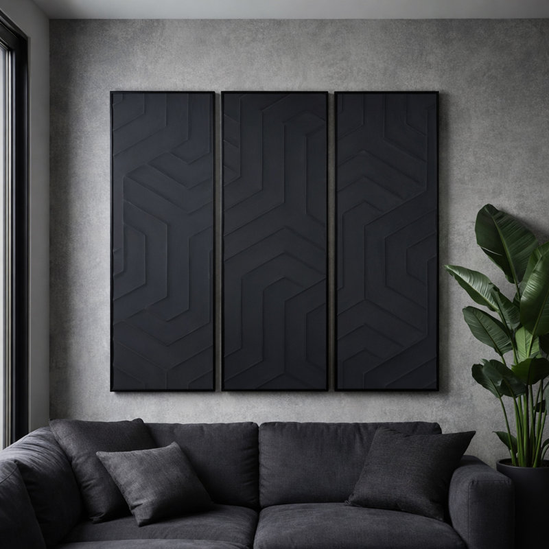 Ensemble d'art mural en plâtre dimensionnel 20 x 59 Endicott