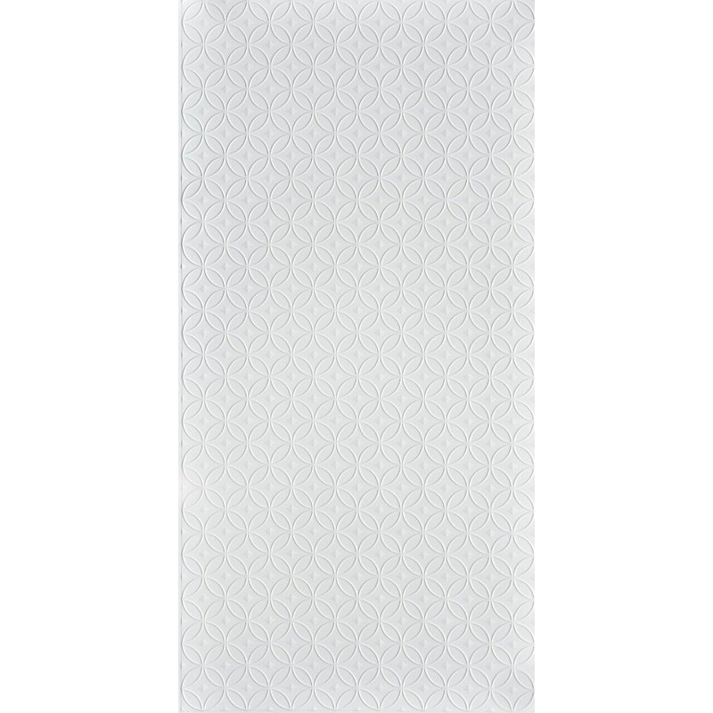 MirroFlex céleste de 4 pi x 8 pi Panneaux muraux PVC PVC 3D - Blanc brillant (32 pieds carrés / feuille)