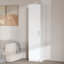 Armoire de rangement haute et étroite avec 3 tablettes réglables, porte simple, armoire d'angle compacte pour petits espaces, blanc-1005268171