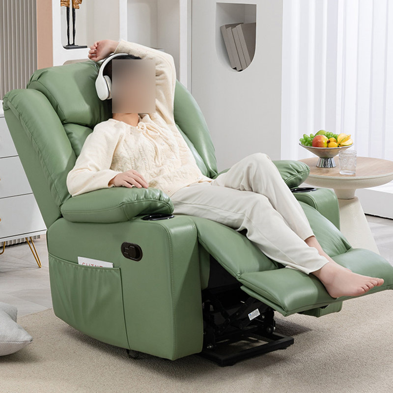 Living Room Function Recliner with CupHolder, Green