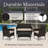 Lavish Home 4PC Patio Furniture Set with Couch, Chairs, and Table (Black)-332882460