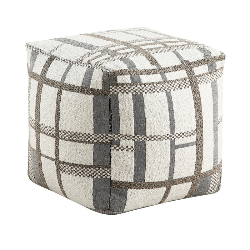 Multi-Color Square Footstool Pouf With Upholstery - 300Lbs Weight Capacity, Non-Slip Base, 16"H, Modern In Multi-Color, 16"X16"X16