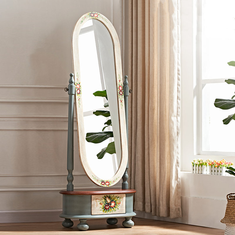 Miroir pleine grandeur de style américain avec tiroirs