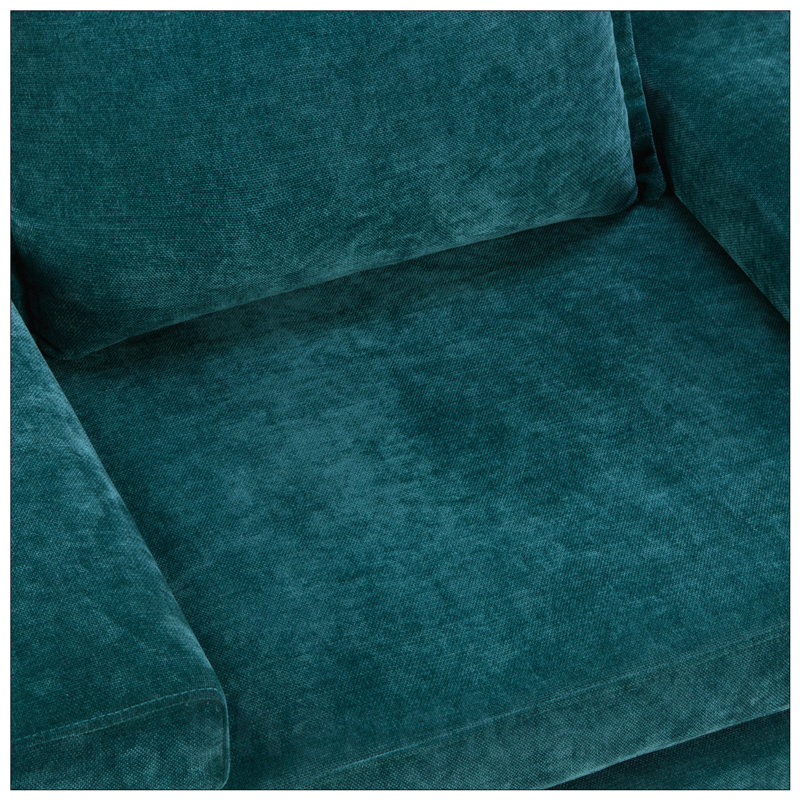 Fauteuil en chenille avec accoudoirs larges, coussin épais et dossier ergonomique pour un confort et un style ultimes, Green