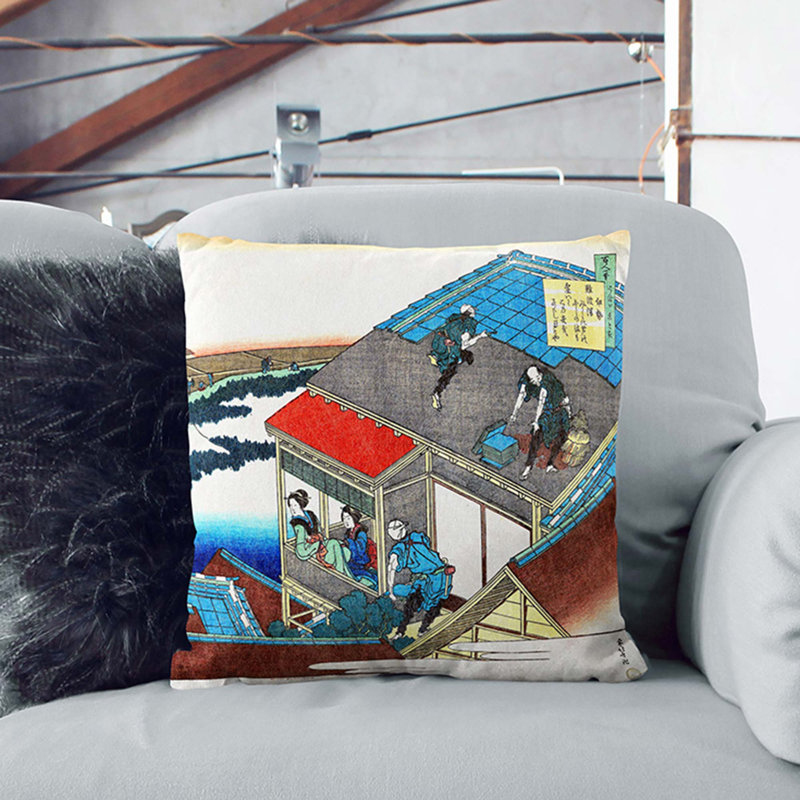 Square Throw Cushion, 40cm H x 40cm W x 15cm D, White