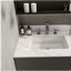 Comptoir de meuble-lavabo en marbre 31 po, comptoir blanc avec trous pré-percés, comptoir de salle de bain avec lavabo central-120102359