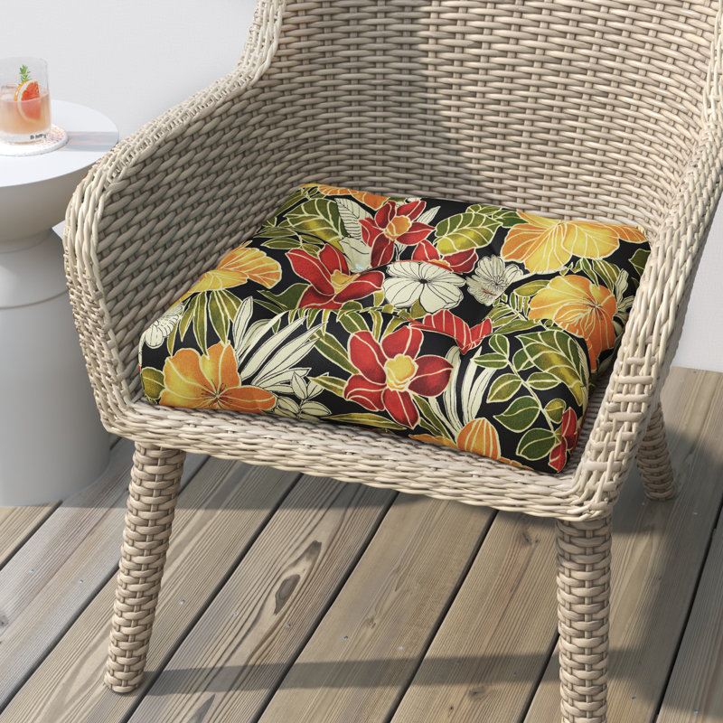 Outdoor 4'' Dining Chair Seat Cushion, Marine Blue