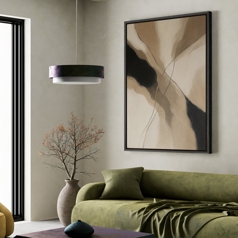 Art mural encadré sur toile, impressions murales abstraites rétro 24 "x 36", H 36 po x l 24 po, Noir