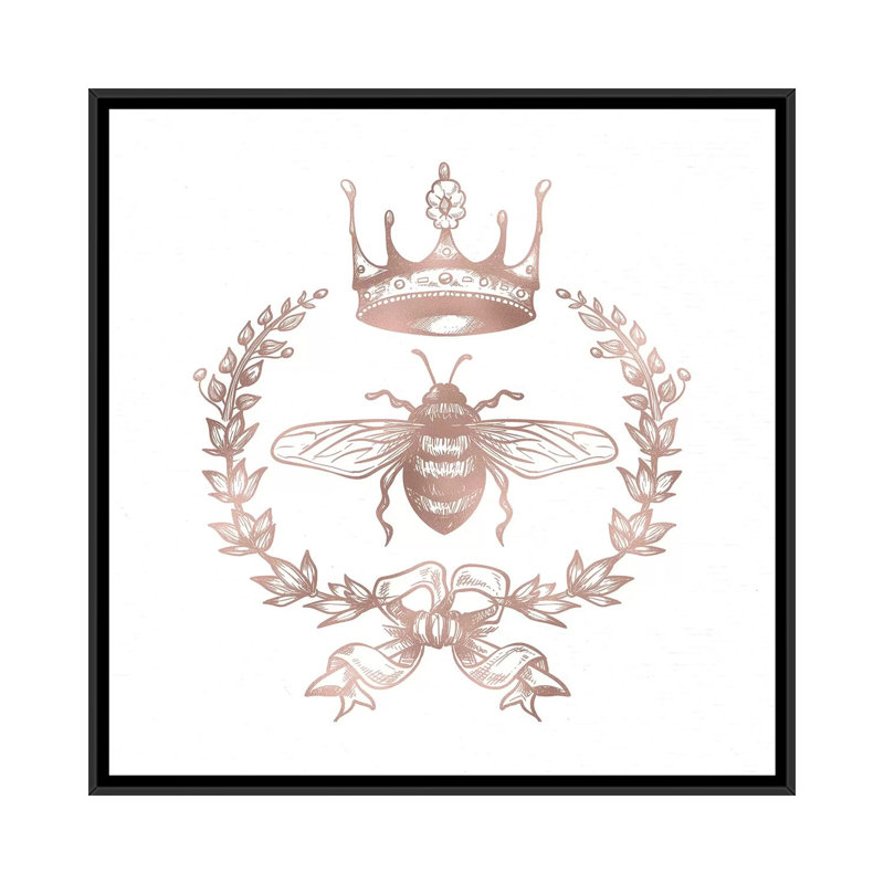 « Grand Bee » par nature Magick-impression d’art graphique, H 26 po x l 26 po x P 1,5 po, Toile avec cadre noir, Pas de tapis
