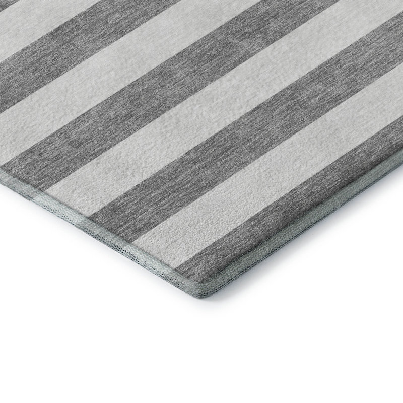 Tapis gris Cerrito AMF528 lavable à la machine de qualité supérieure, Rond 8 pi