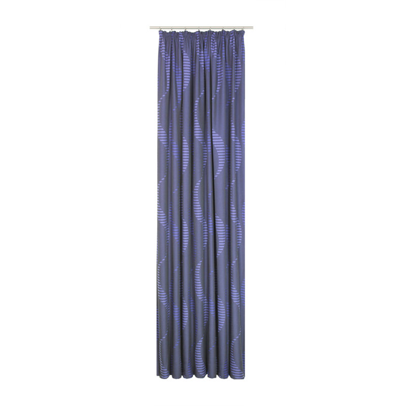 Pearson Pencil Pleat, Single Curtain, opaque, Blue, 132cm Width x 255cm Drop