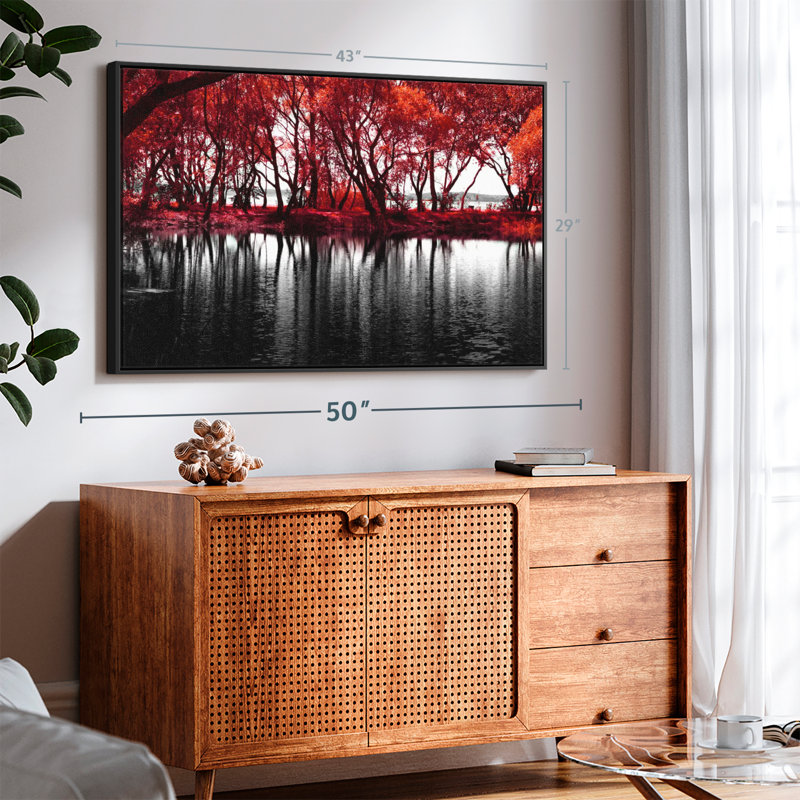 Gothique «Pop Lakeside Red Trees», H 43 po x l 29 po