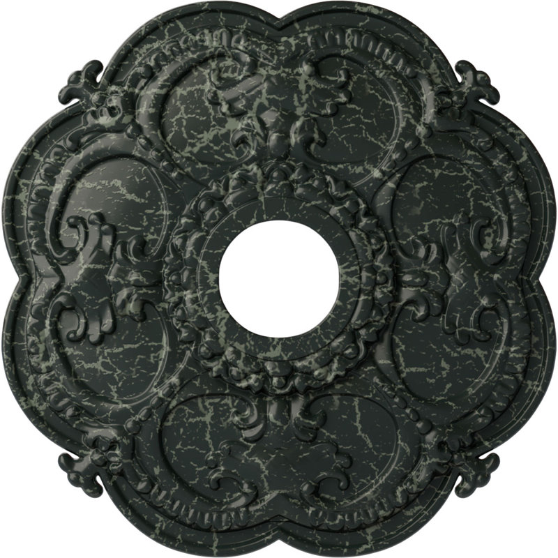 Médaillon de plafond l 3,5 po x P 3,5 po Rotherham, Tortue peinte craquelé