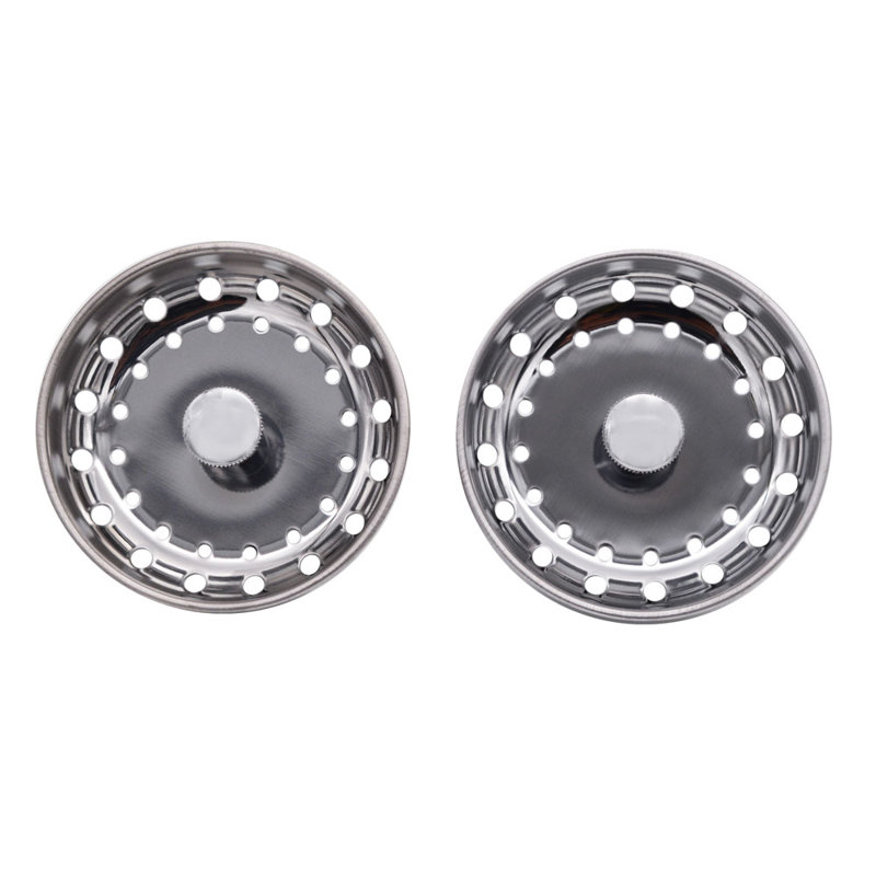Stainless Steel Post Style Kitchen Sink Basket Drain Strainer, Polished Chrome