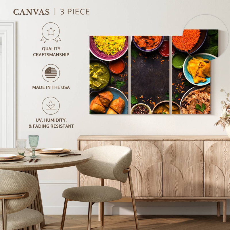 Assorted Indian Food, 20" H x 33" W