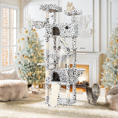 Large Cat Appropriate 81.1'' H Heavy Duty Carpet Cat Tree Condos and Scratching Posts Included