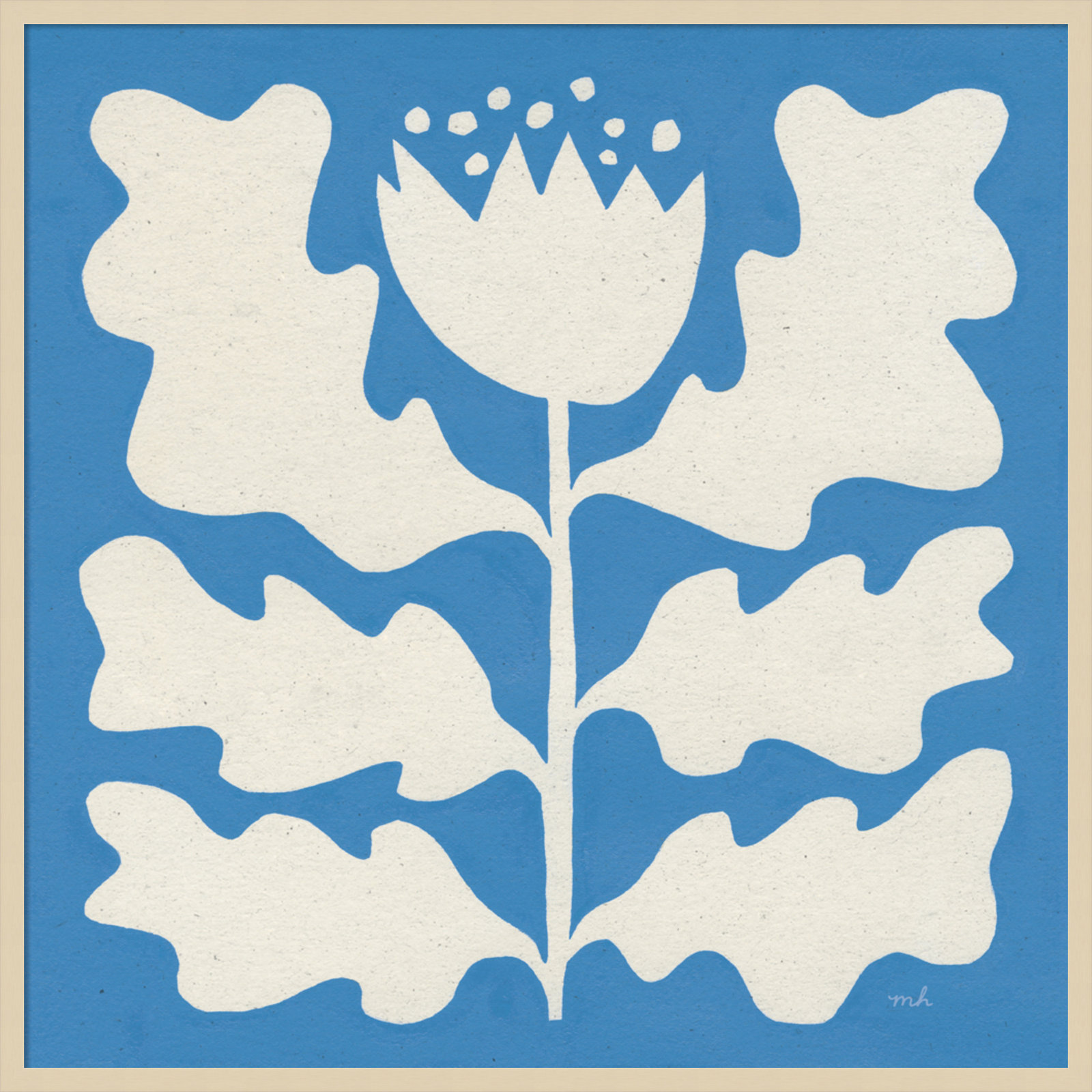 Delighted I Blue by Moira Hershey, Brown, 41" W x 41" H