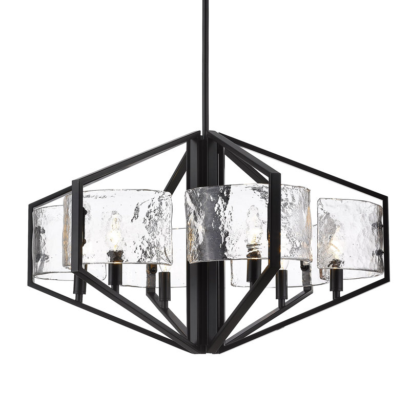 Fennville 6 - Light Steel Dimmable Geometric Chandelier