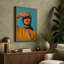 Contemplation in Blue Modern - Wrapped Canvas-62596362-62596365