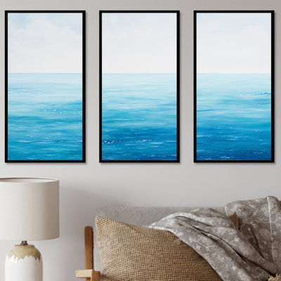 «Blue Ocean In Motion Scenery I», ensemble d'art mural océan