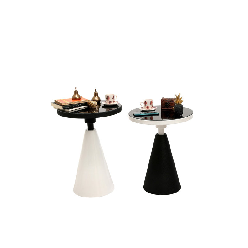 Tables gigognes Brothwells, Noir / blanc, Noir / blanc