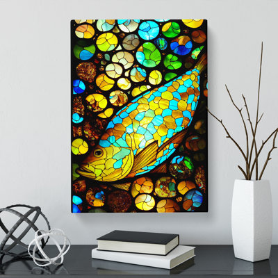 Alyse Fish StainGlass - Wrapped Canvas