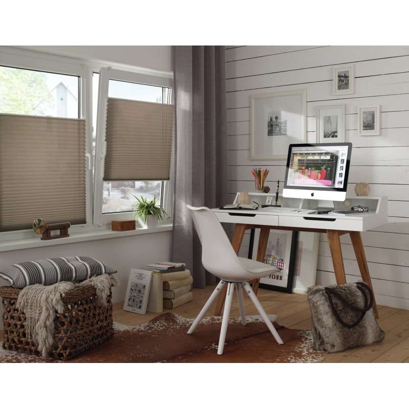 Semi Sheer Pleated Shade, 210cm L x 90cm W, Taupe