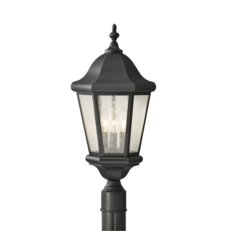 Martinsville Three Light Outdoor Post Lantern from Generation Lighting , Black