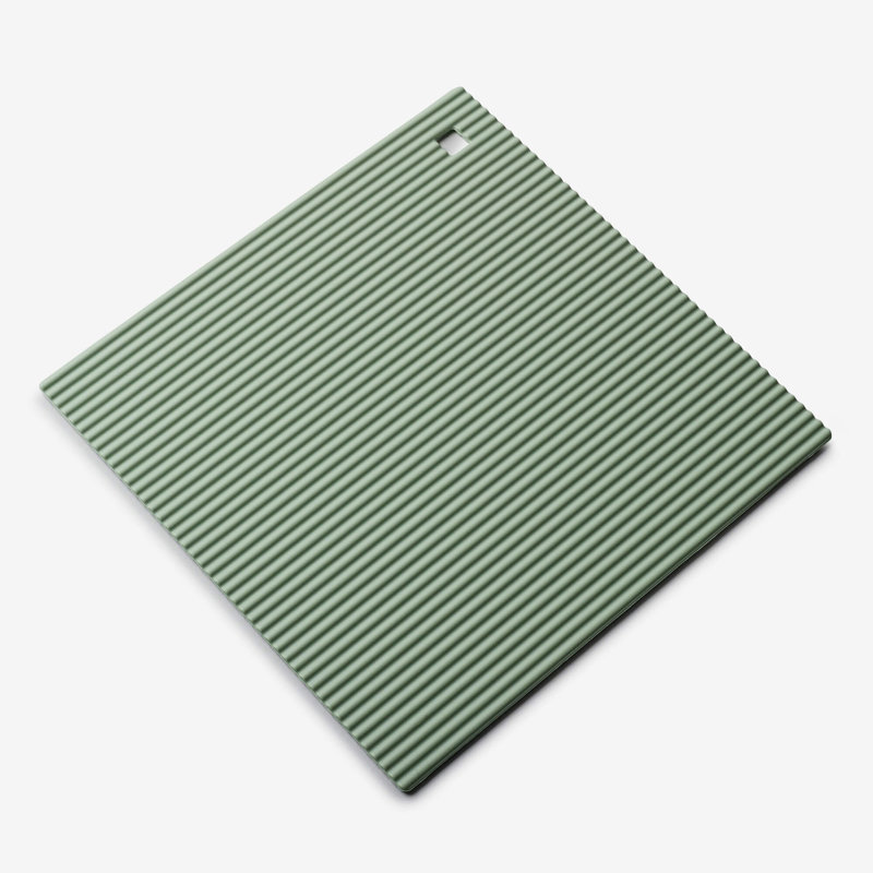 Silicone Square Trivet Mat, 22cm, Sage Green