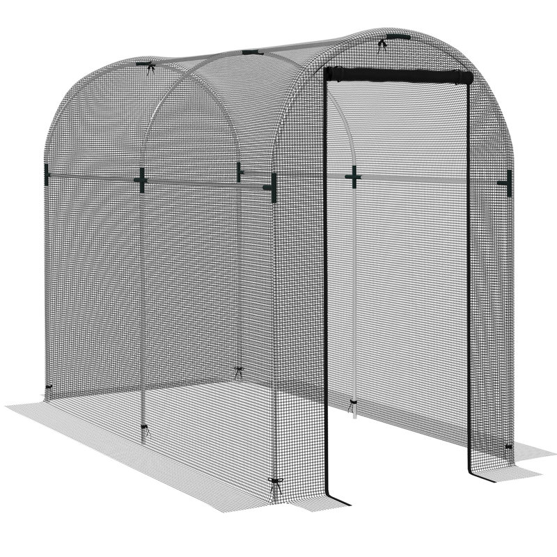 Black Steel 4' x 4' Curved Roof Plant Protection Tent