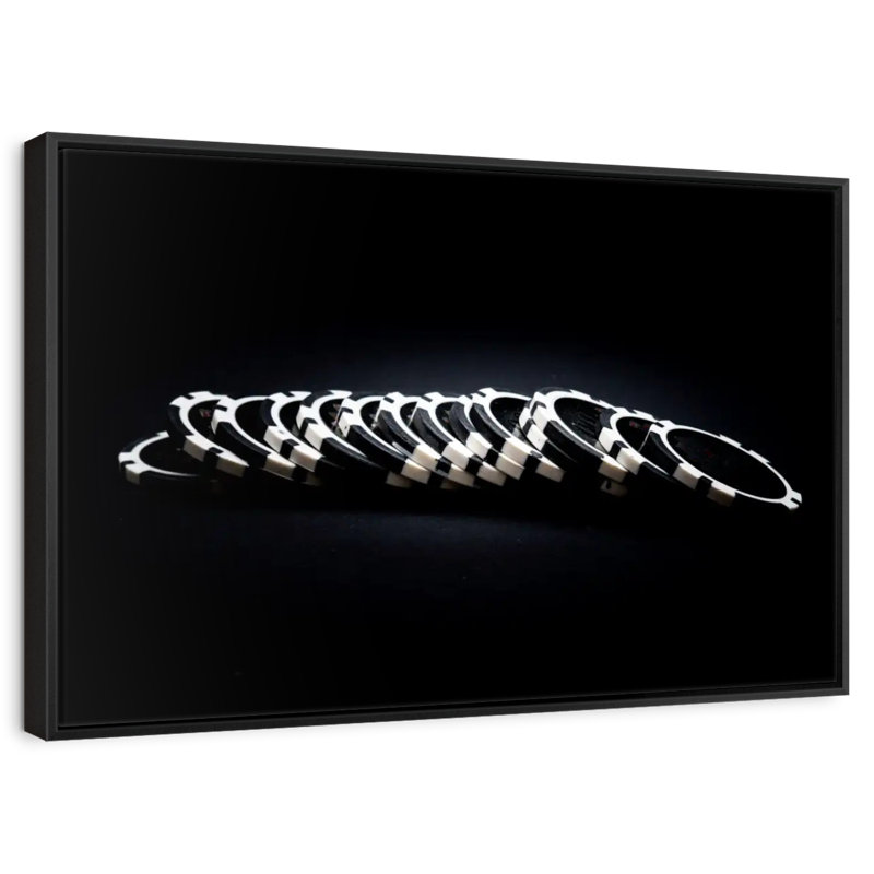 Jetons de poker noirs, 46 po x 31 po, Cadre flottant noir