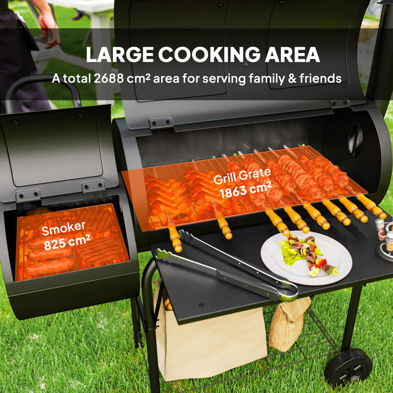 Outsunny 109cm W Charcoal Grill