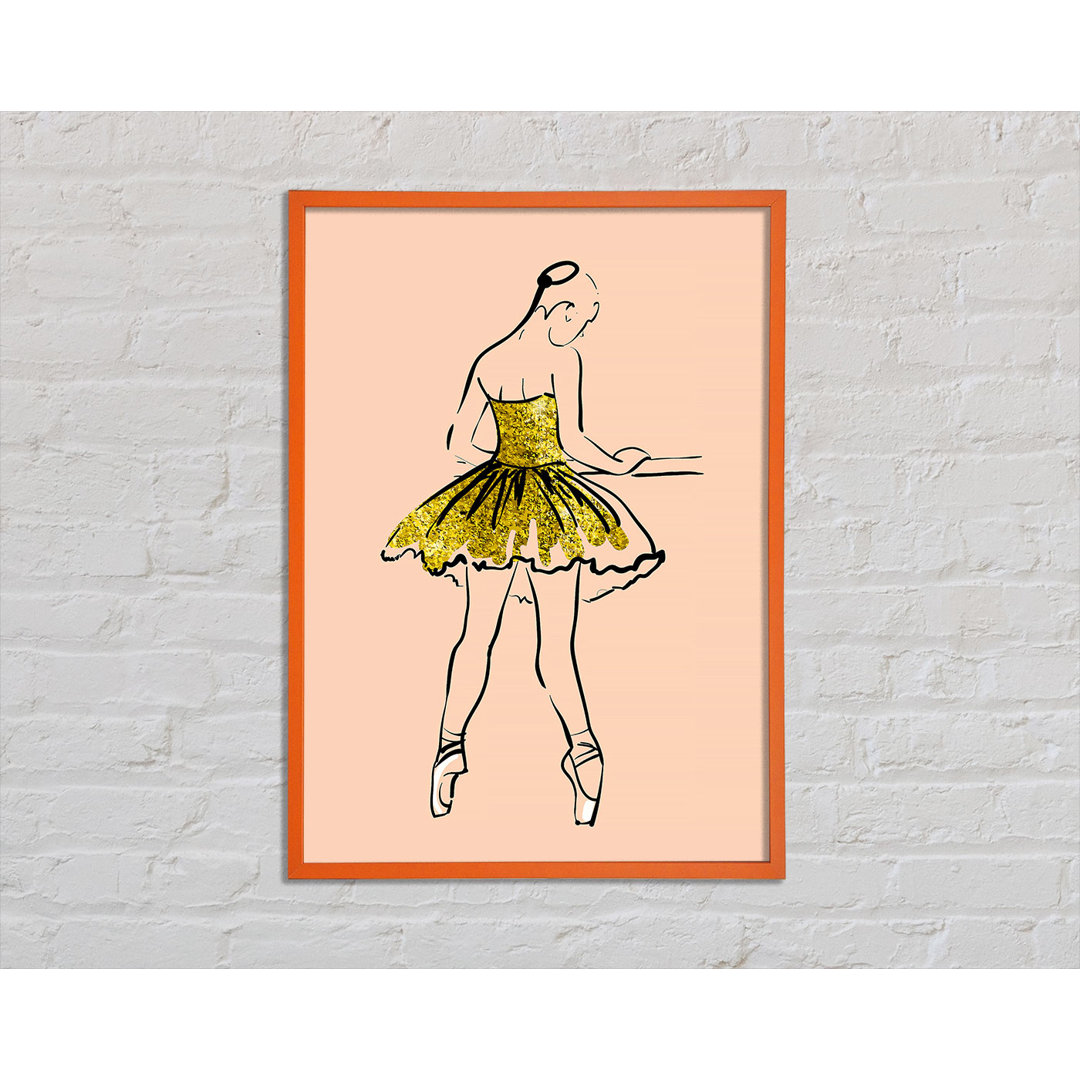 Landershire Golden Pink Ballerina 2 - Einzelner Bilderrahmen Kunstdrucke