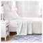 Ensemble de draps 3 pièces en microfibre avec ourlet à volants - Blanc vif, literie infroissable avec drap-housse à poche profonde de 14 pouces-136429714-136429717