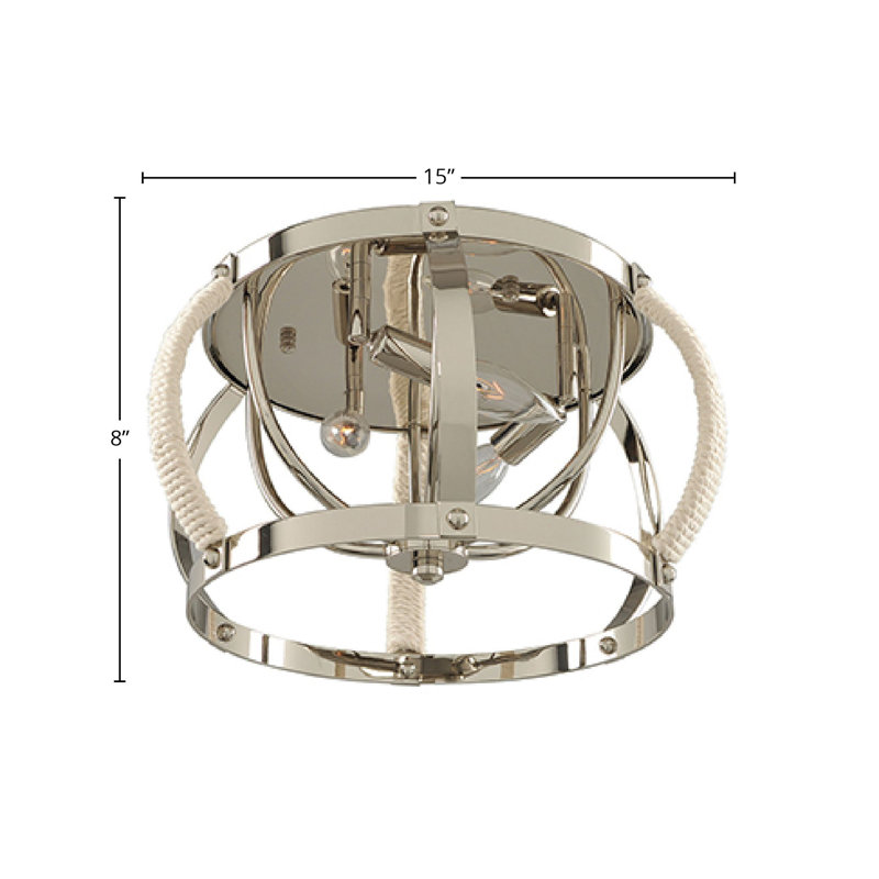 Bradbury 3 LT Polished Nickel Flush Mount Kalco