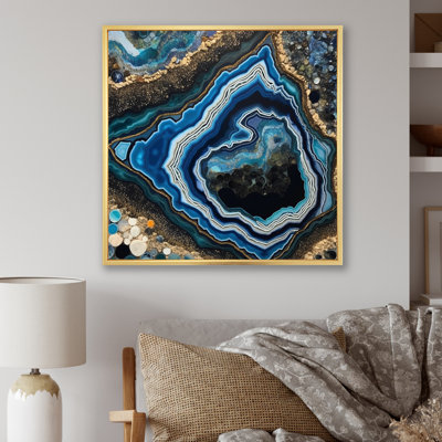 «Teal Gold Geode Gems», reproduction sur toile