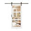 Modern Modern Surface Design - Ensemble de 3 portes coulissantes pour grange avec quincaillerie en bois manufacturé-118541909