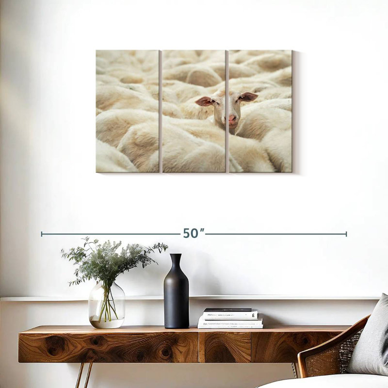 Brampt Curious Sheep, 20" H x 33" W