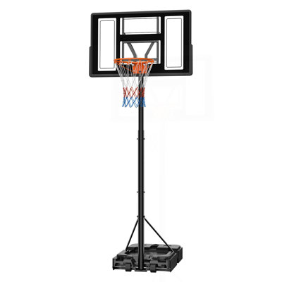 Portable Basketball Stand, 4.4 Ft To 10 Ft Height Adjustment Basketball Hoop & Goal, Adjustable Basketballs Goal System With Built-In Rolling Wheels F