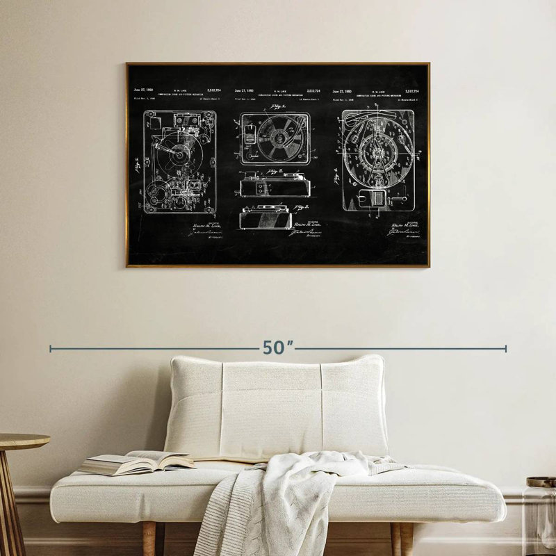 Mécanisme combiné de son et image, Cadre flottant doré, 40 po x 27 po
