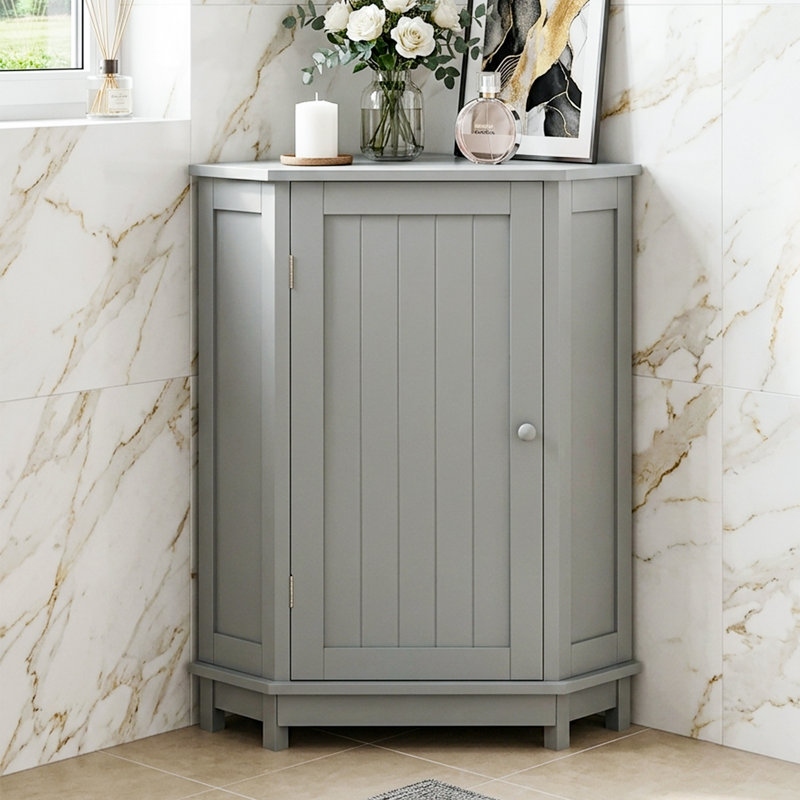 Armoire d'angle avec tablettes réglables