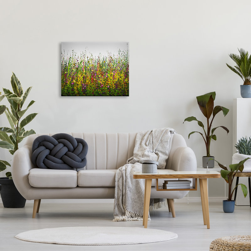 Peinture abstraite «Meadow Grass» sur toile par Lena Owens, peinture, H 24 po x l 30 po x P 1,5 po