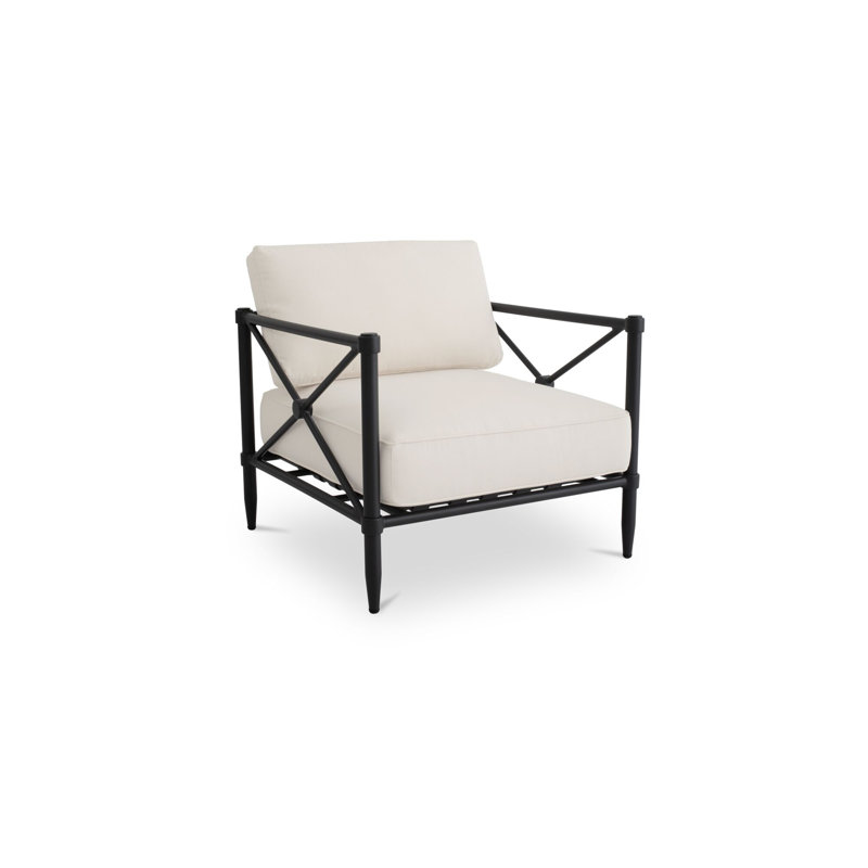 Willow Outdoor Lounge Chair, Ivory Performance Fabric