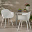 Chaise Lotus pour l'extérieur - Polypropylène blanc, fabrication stable et résistante aux intempéries avec chaise moderne en polypropylène d'aspect diamant