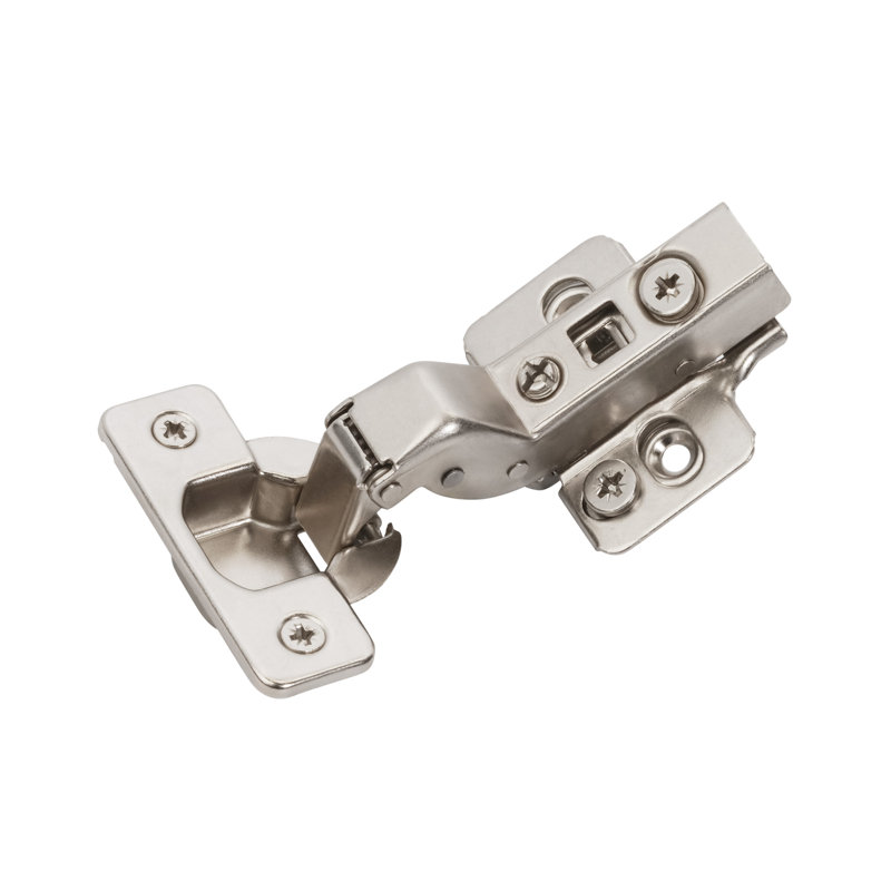 Nickel Full Inset Frameless Soft Close Euro Cabinet Hinge Pair