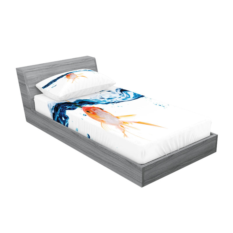 Drap-housse et coussin décoratif Ambesonne, Ensemble de draps-housses pour lit simple TG + 4 t