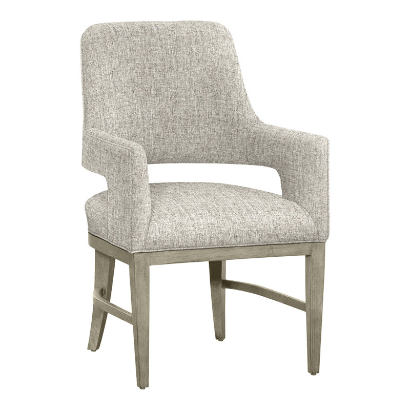 Chaise avec accoudoirs Josie, Amande chamois, Lin 3155