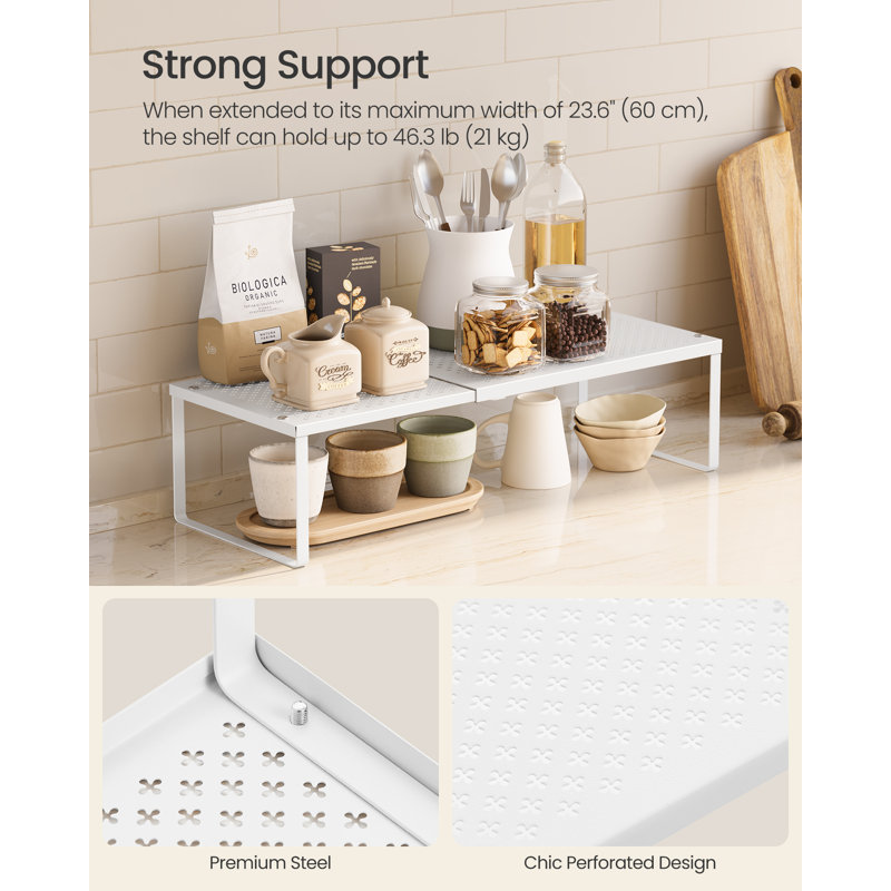 Spice Racks, Extendable Cupboard Organisers, Matte White